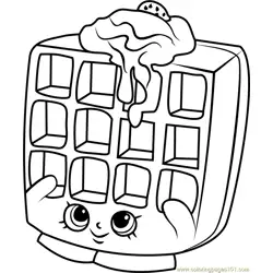 Waffle Sue Shopkins Free Coloring Page for Kids