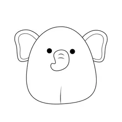 Diego the Teal Elephant Squishmallows Free Coloring Page for Kids