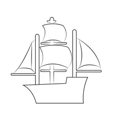 Sailing Ship Free Coloring Page for Kids