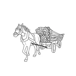 Horse With A Cart Loaded Woodens