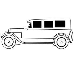 Retro Car Free Coloring Page for Kids