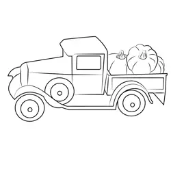 Pumpkins Truck Free Coloring Page for Kids