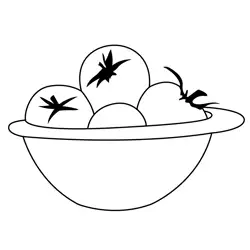 Fresh Red Tomato In Bowl Free Coloring Page for Kids