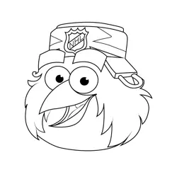 Hockey Bird Angry Birds Free Coloring Page for Kids