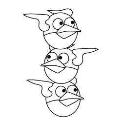 Lighting Blue birds Angry Birds Free Coloring Page for Kids