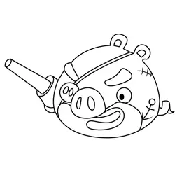 Matey Pirate Angry Birds Free Coloring Page for Kids