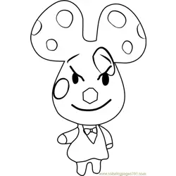 Chadder Animal Crossing Free Coloring Page for Kids