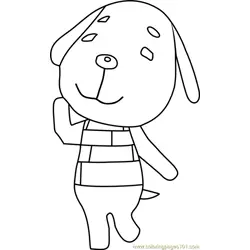 Daisy Animal Crossing Free Coloring Page for Kids