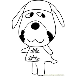 Masa Animal Crossing Free Coloring Page for Kids