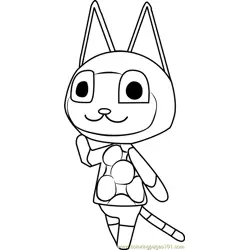Mitzi Animal Crossing Free Coloring Page for Kids