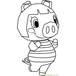 Peggy Animal Crossing Free Coloring Page for Kids