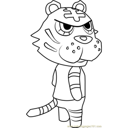 Goldie Animal Crossing Coloring Page - Free Animal Crossing Coloring