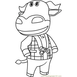 T-Bone Animal Crossing Free Coloring Page for Kids