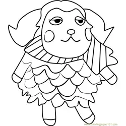 Timbra Animal Crossing Free Coloring Page for Kids