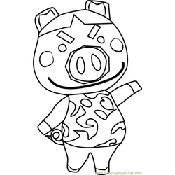 Truffles Animal Crossing Free Coloring Page for Kids
