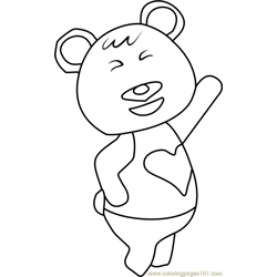 Huggy Animal Crossing Coloring Page - Free Animal Crossing Coloring