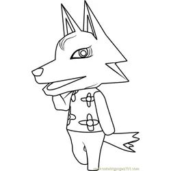 Whitney Animal Crossing Free Coloring Page for Kids