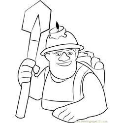 Miner Free Coloring Page for Kids