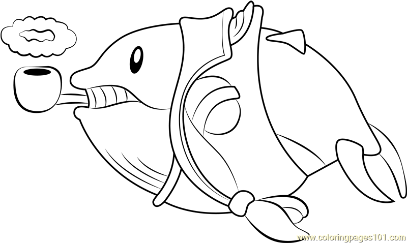 Fatty Whale Coloring Page - Free Kirby Coloring Pages