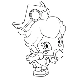 Baby Peach Mario Kart Free Coloring Page for Kids