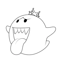 King Boo Mario Kart Free Coloring Page for Kids