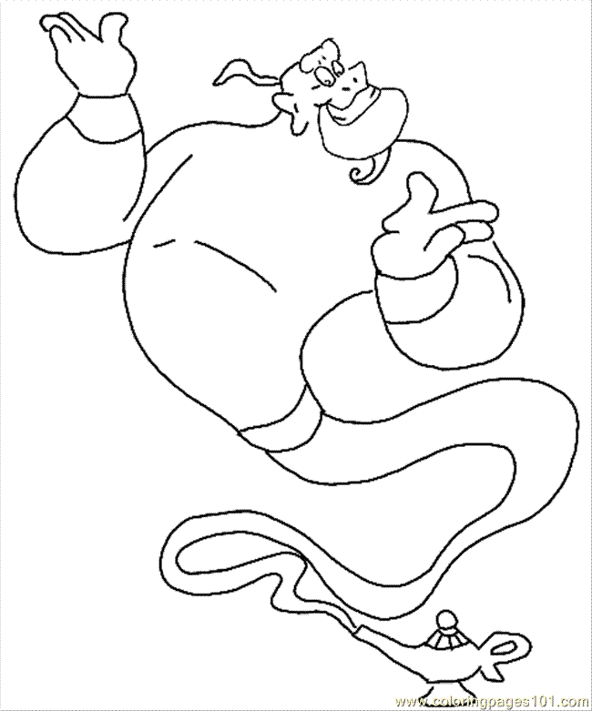 Aladdin Genie Coloring Page