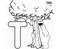 Abc Letter T Tree Sesame Street Cookie Coloring Pages 7 Com