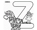 Abc Letter Z Zebra Sesame Street Prairie Coloring Pages 7 Com