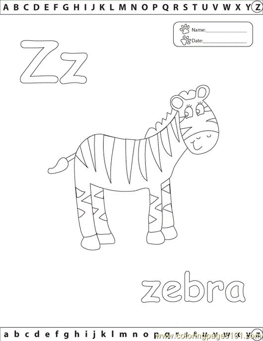 zebra print letter coloring pages - photo #40