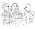 The Girl Boy And Bear Are Having Tea Time Together