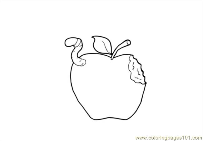 half eaten apple coloring pages - photo #35