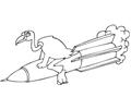 Bird Is Flying In The Space