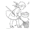 Kid cleaning leafs