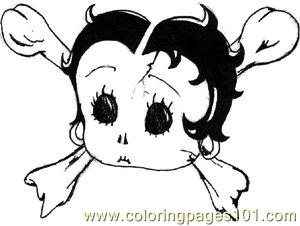 Betty Boop Coloring Pages on Printable Coloring Page Skull Tattoo By Supersibataru Betty Boop