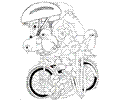 Edgehog On Bicycle With Birds