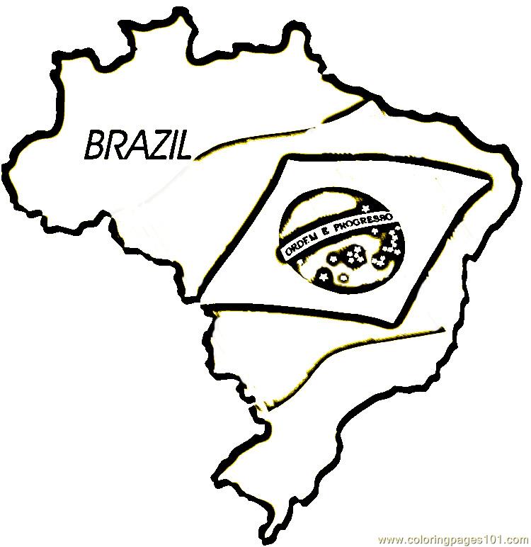 Map flag of brazil coloring page Free Printable Coloring Pages