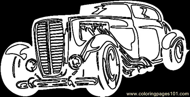 Coloring Pages Hotrod Car (Cartoons > Cars) - free printable coloring