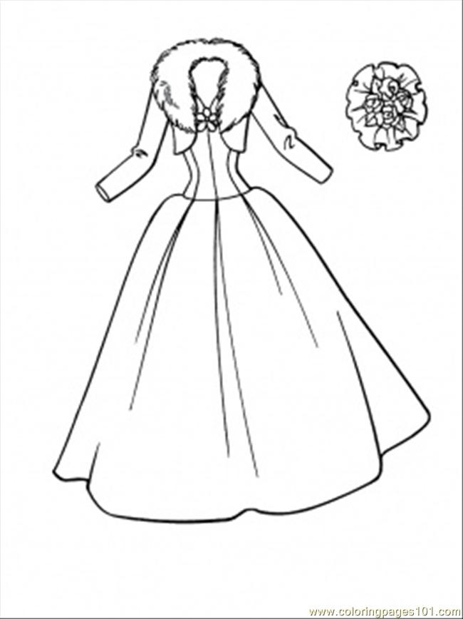 Color this Page Online free printable coloring image Wedding Dress