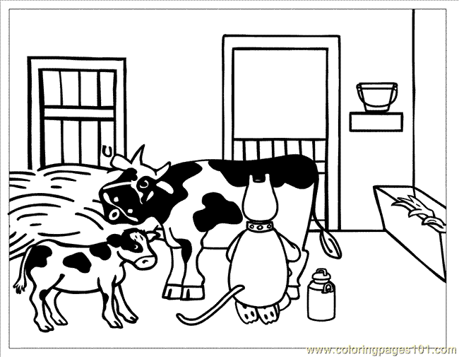 Cow Calf Coloringpage