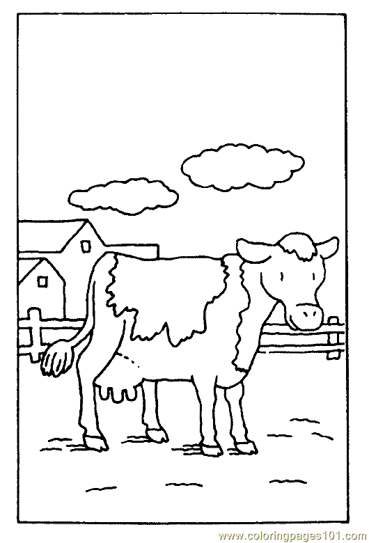 Coloring Pages Cow Coloring Page 03 (Animals > Cow) - free printable