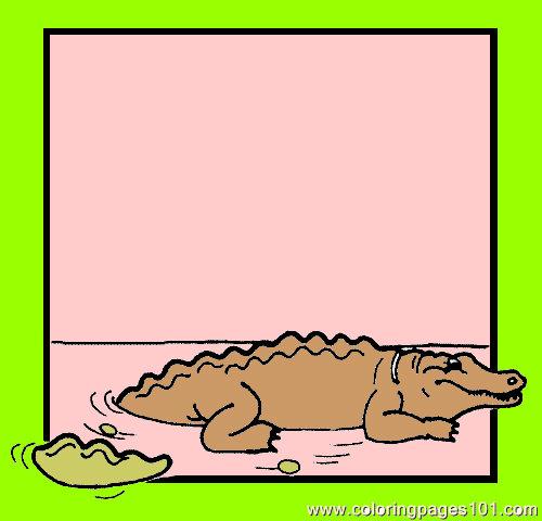 free printable coloring image Crocodile