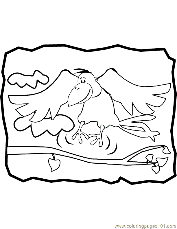 Coloring Pages Crow fly (Birds > Crow) - free printable coloring page ...