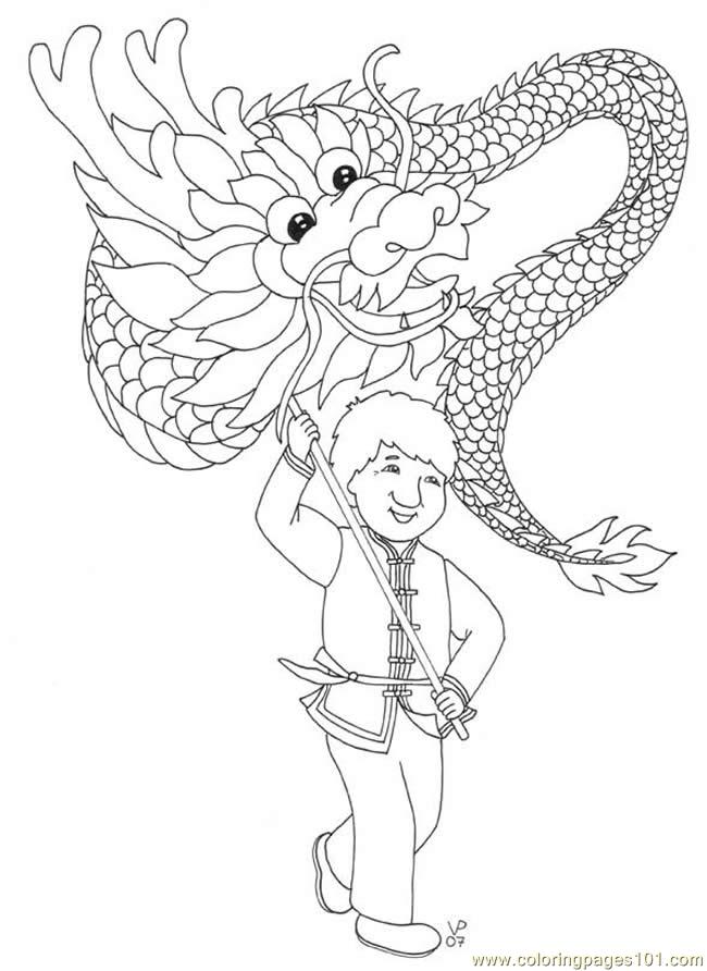 free printable coloring image Coloring Dragon Dance