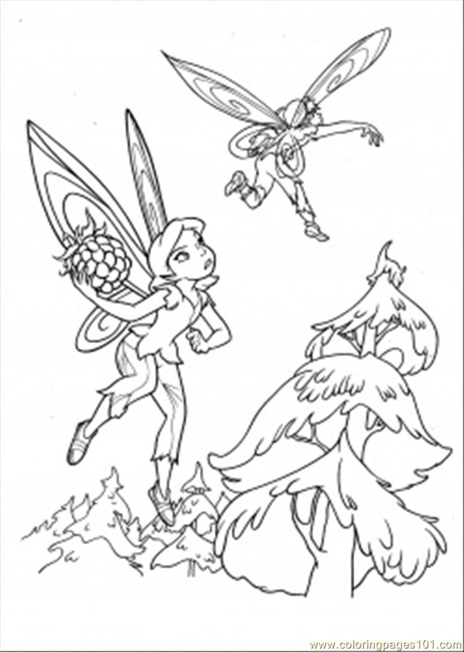 Coloring Pages Escaping From Hawk (Cartoons > Disney Fairies) - free