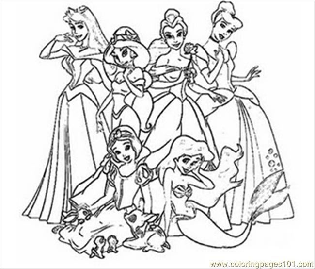 Coloring Pages Disney Princess Coloring 1 (Cartoons > Disney Princess