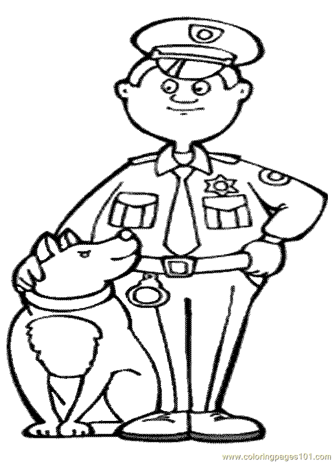 Coloring Pages Policeman Dog Color (Animals > Dogs) - free printable