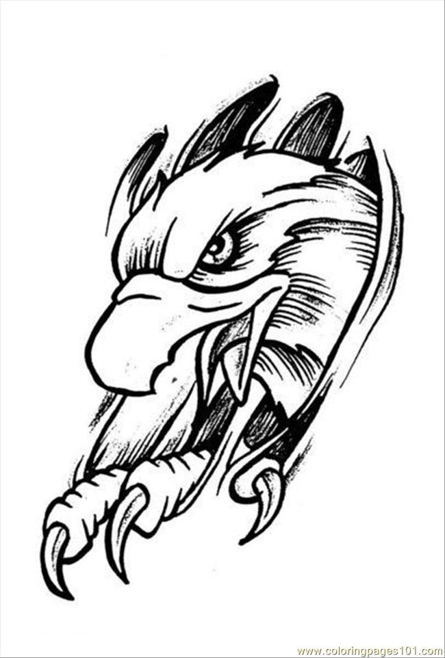 Color this Page Online free printable coloring image Eagles Tattoo Design