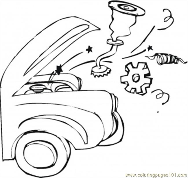 free printable coloring image Trouble With A Car