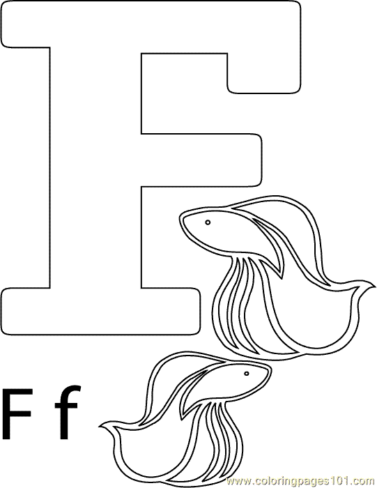 f for fish coloring pages - photo #17