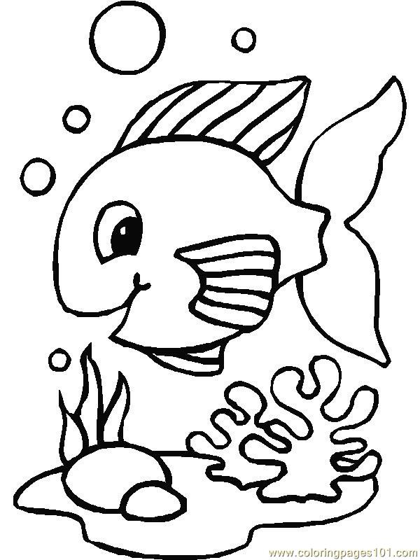 Coloring Pages Happy fish (Animals > Fishes) - free printable coloring ...